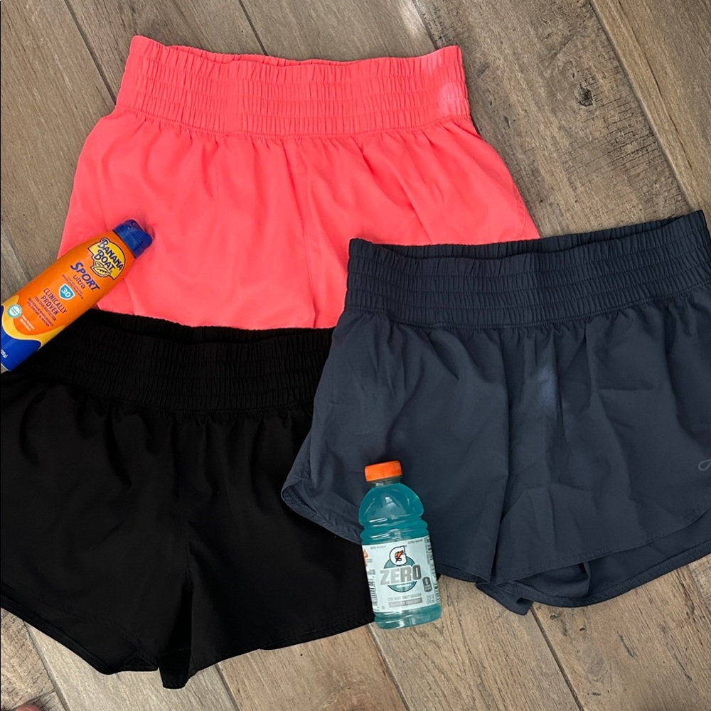 Women's Athletic Shorts - Black and Dark Gray